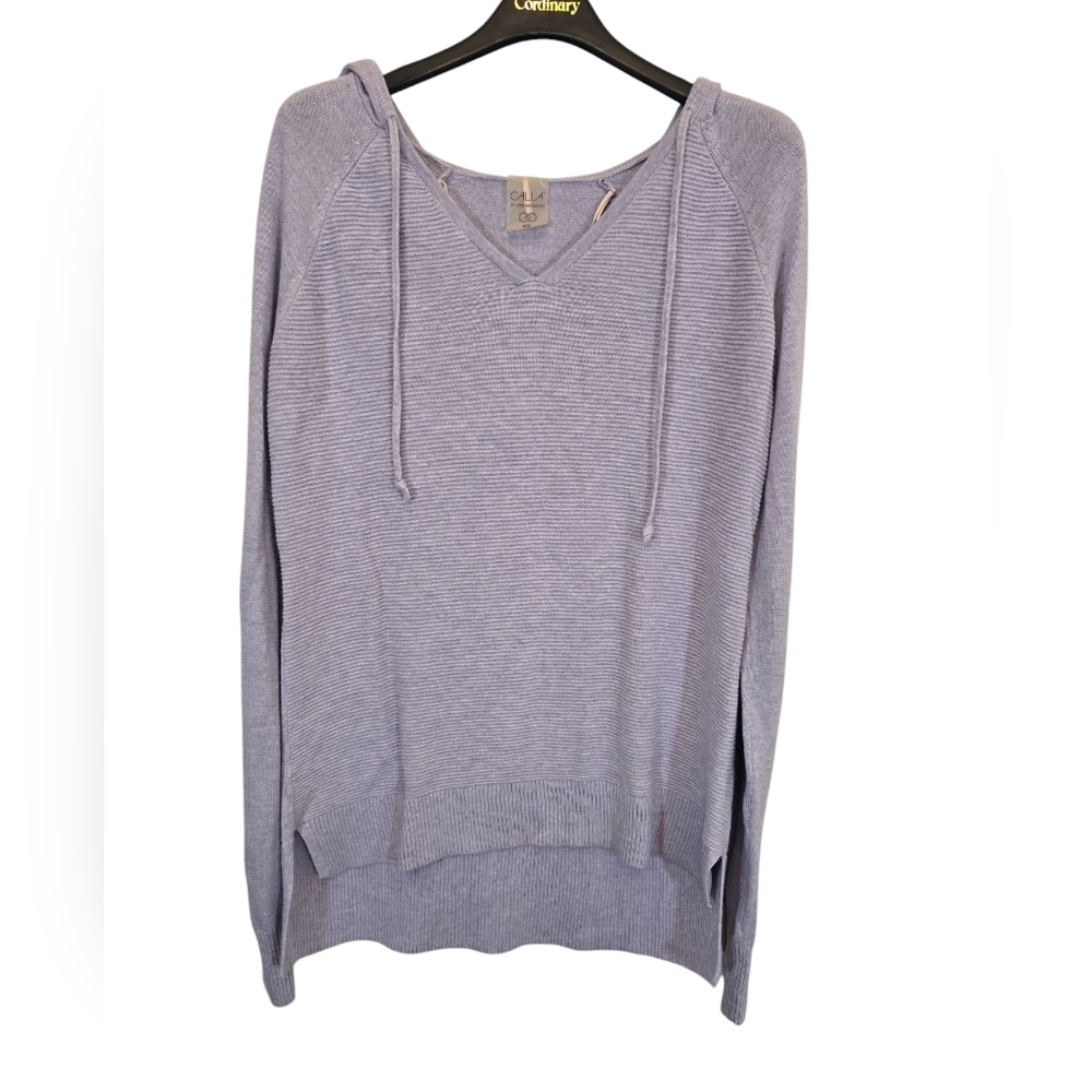 Calia by Carrie Underwood Modal Cashmere Blend Lavender Hooded Sweater